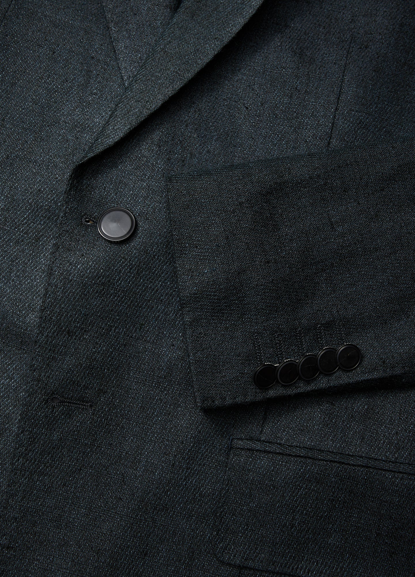 Silk Linen Blazer Dark Green