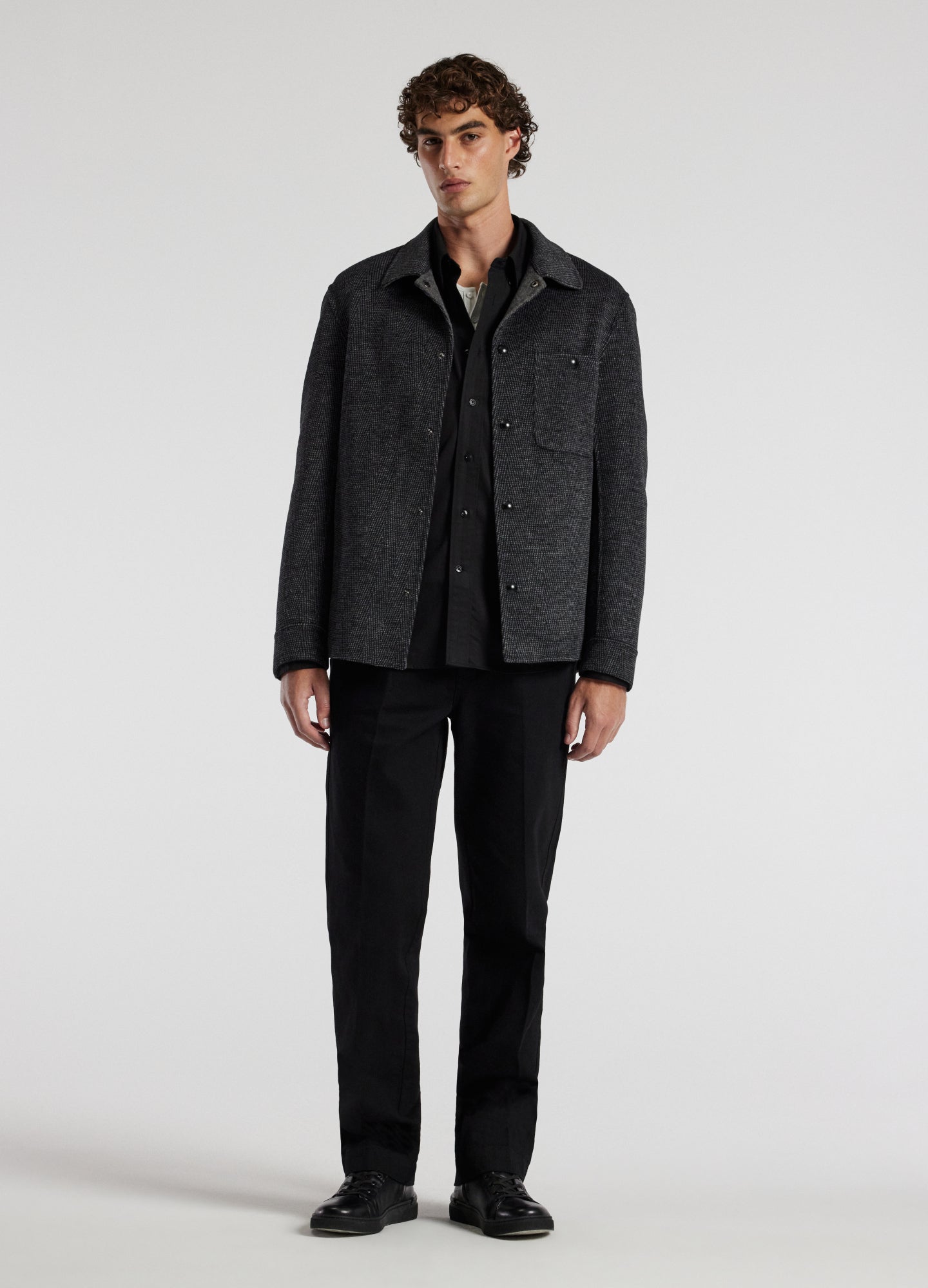 Double Face Shirt Jacket Charcoal