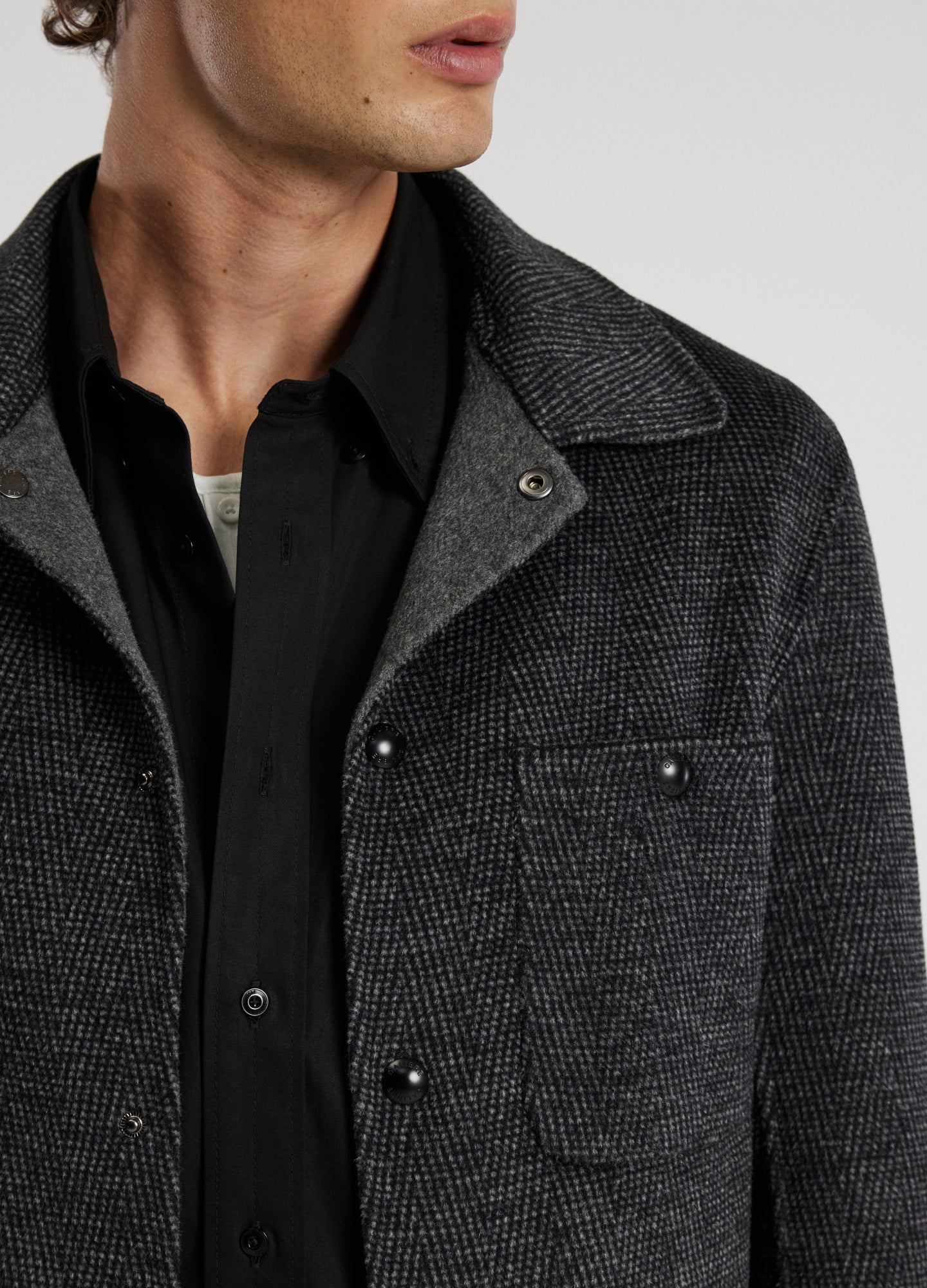 Double Face Shirt Jacket Charcoal