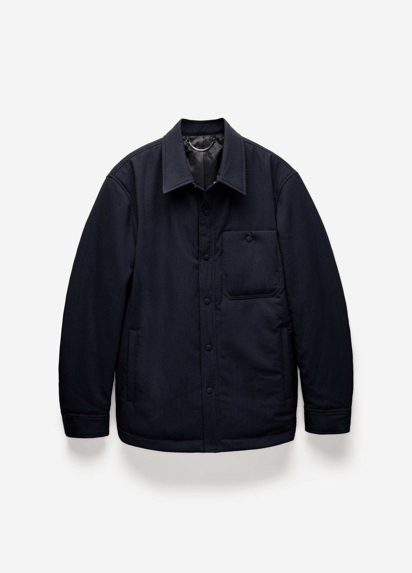 Padded Wool Shirt Jacket Navy Dark