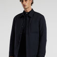 Padded Wool Shirt Jacket Navy Dark