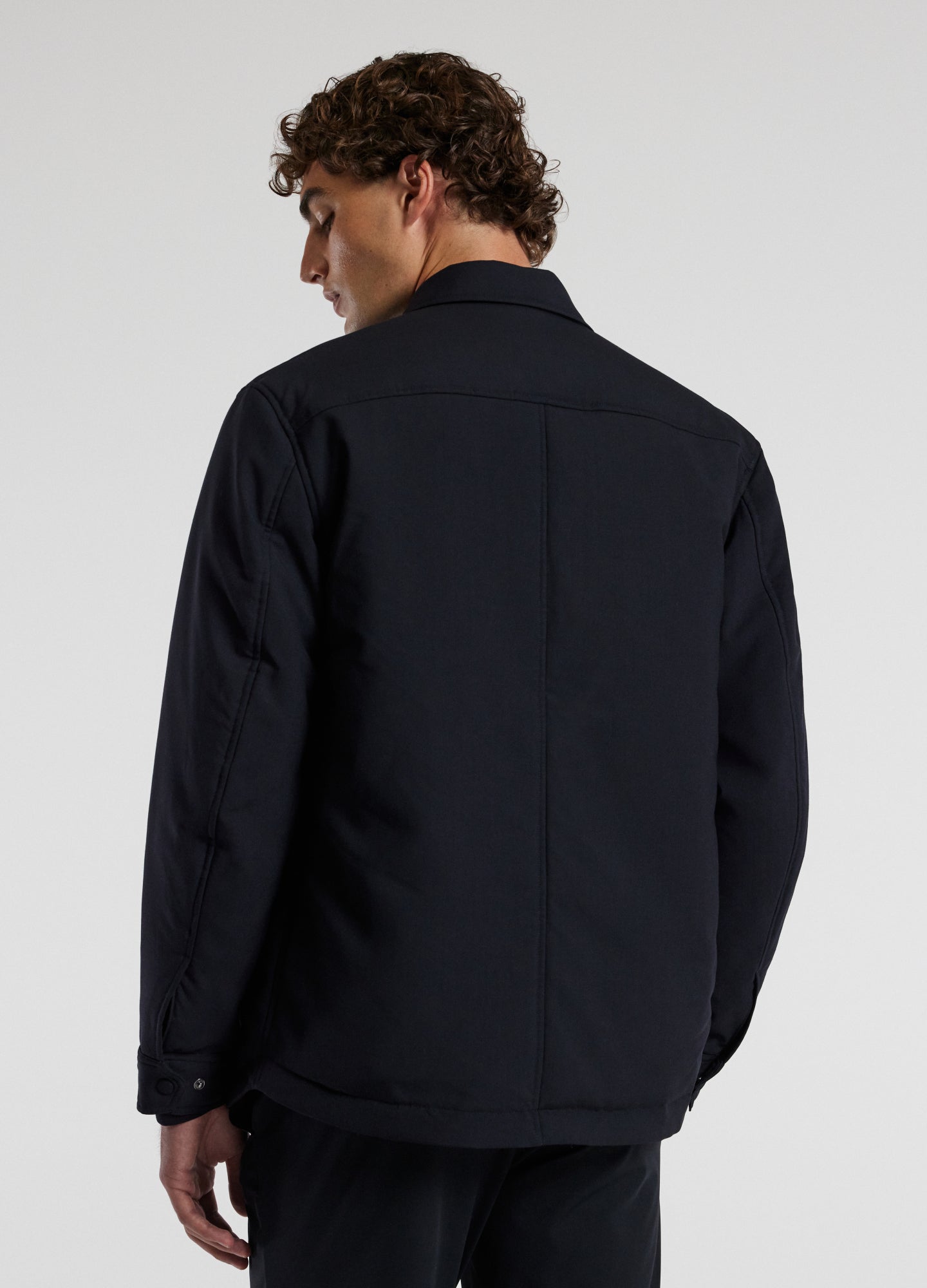 Padded Wool Shirt Jacket Navy Dark