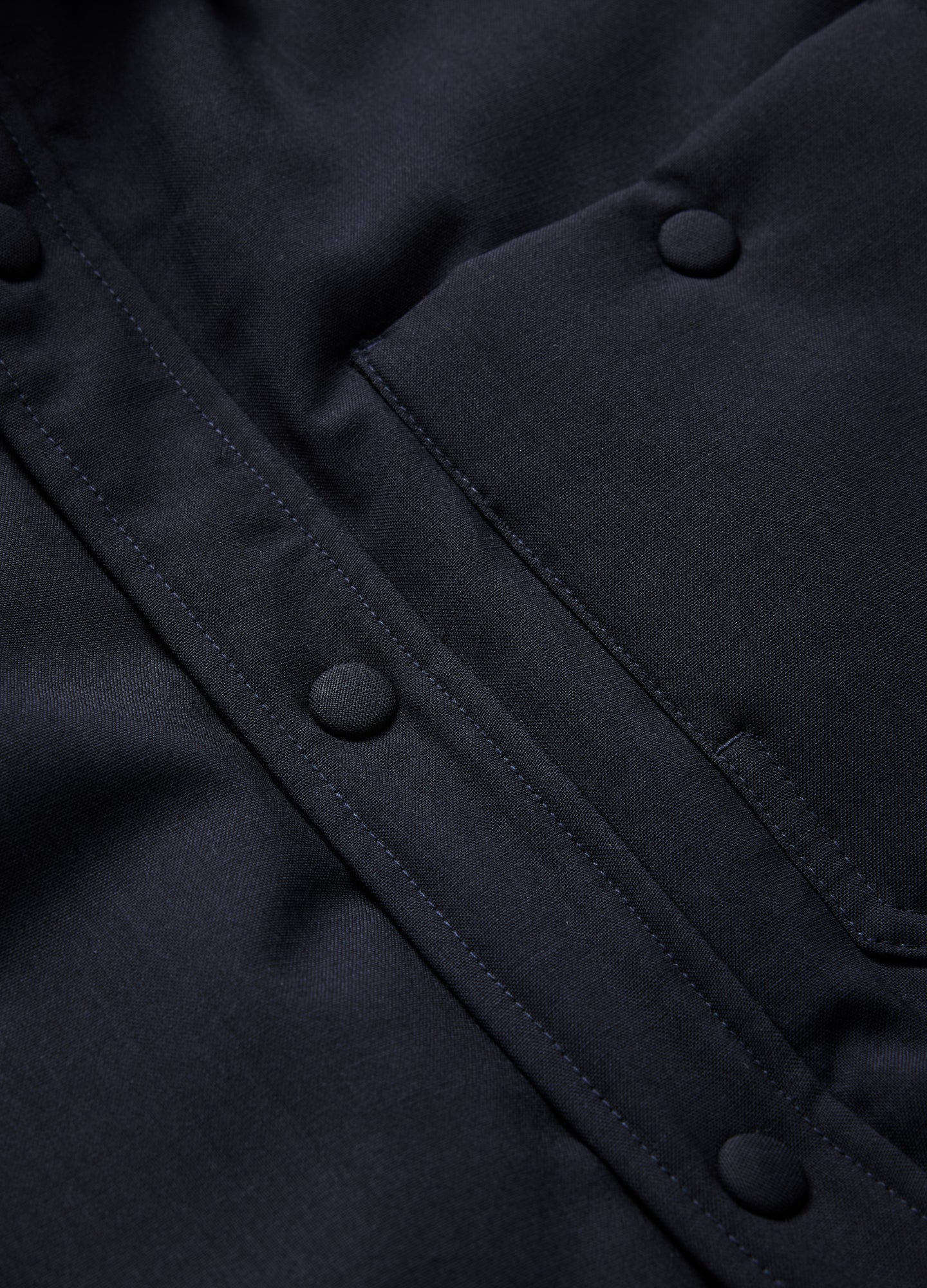 Padded Wool Shirt Jacket Navy Dark