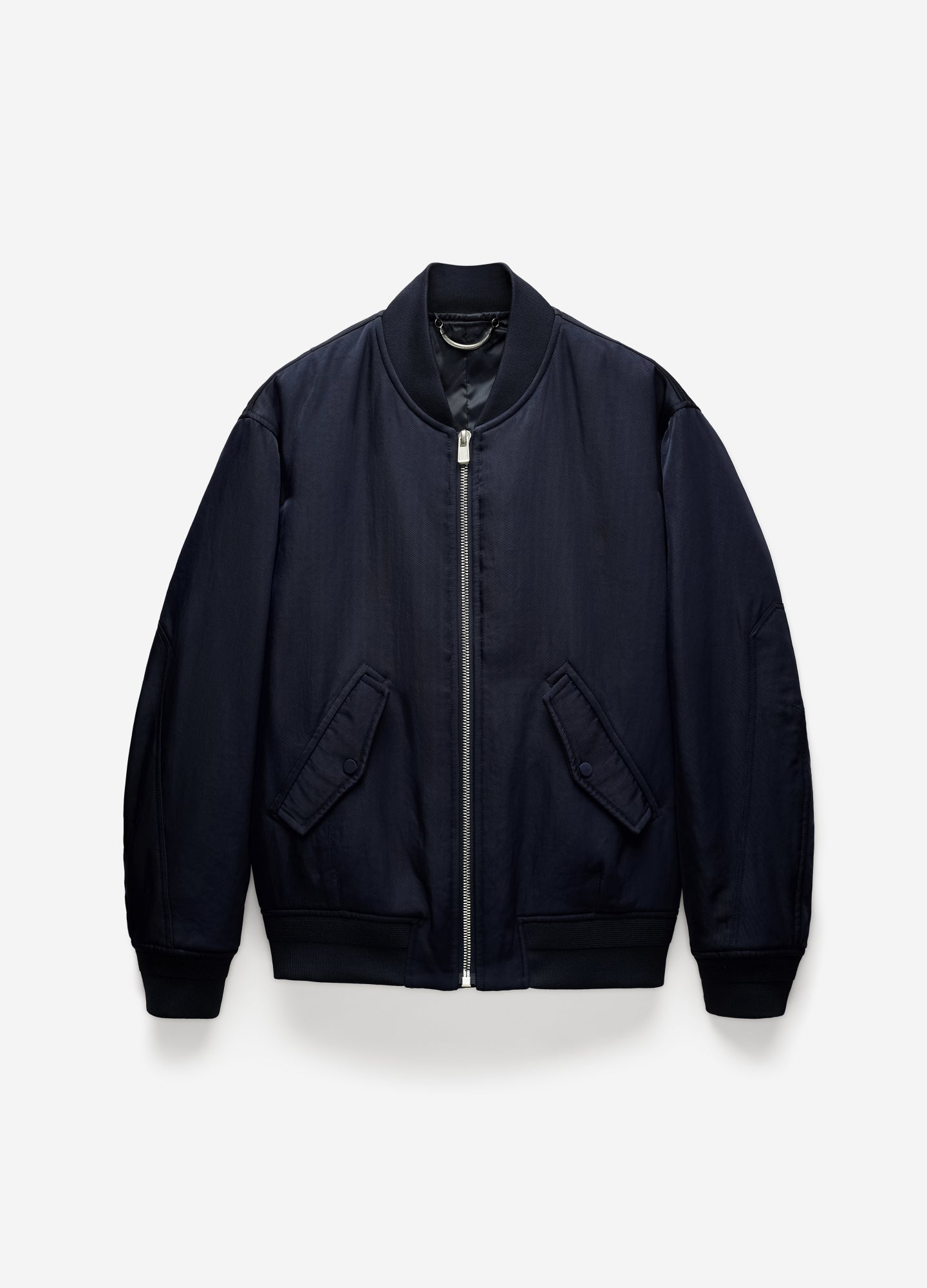 Padded Nylon Bomber Jacket Navy