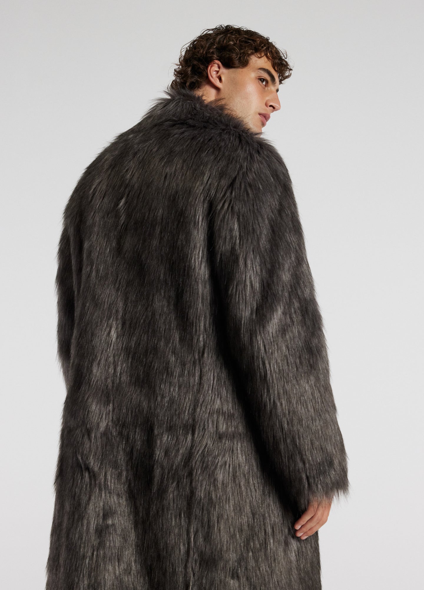 Faux Fur Coat Grey