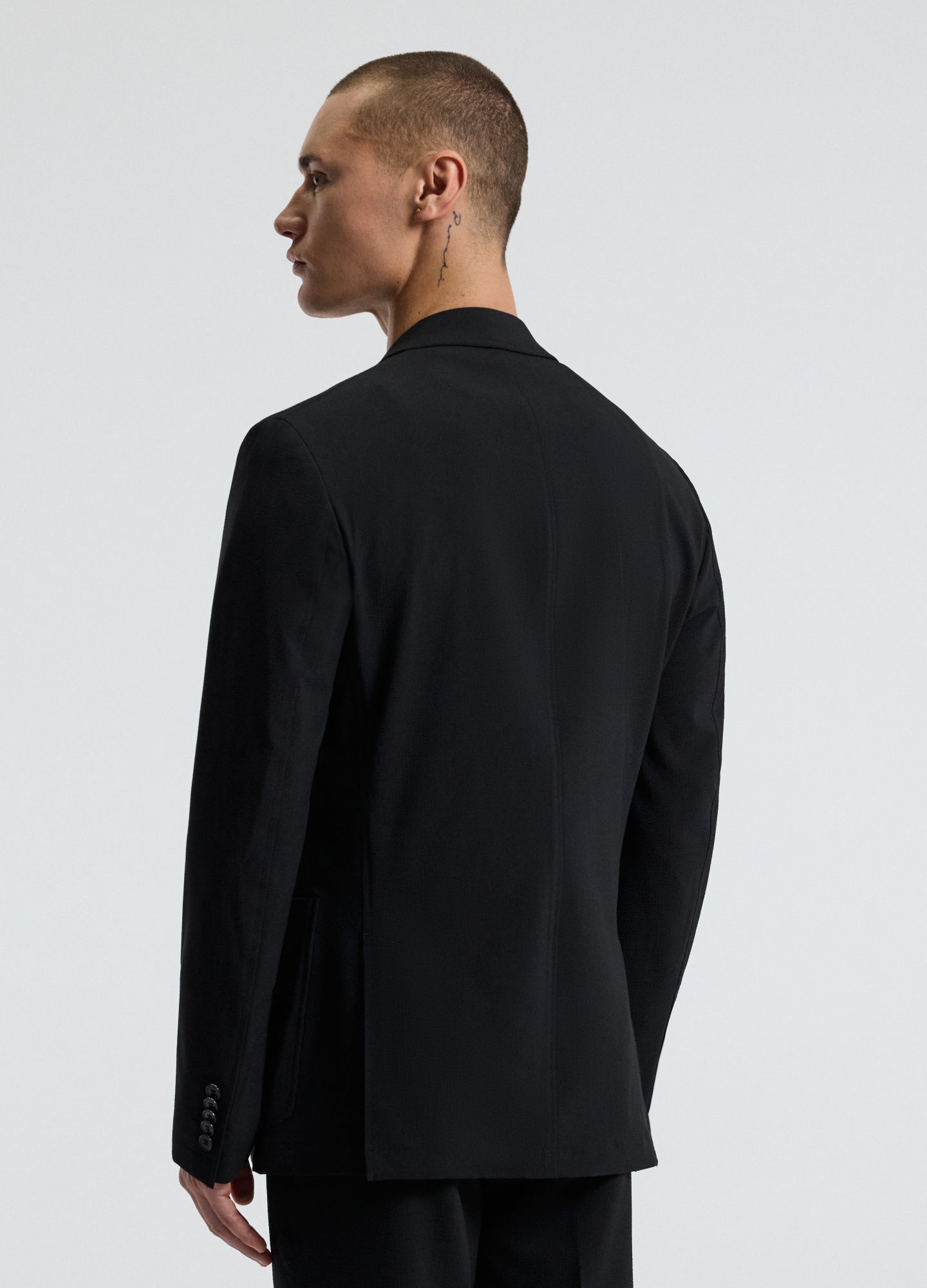 Tech Seersucker Blazer Black