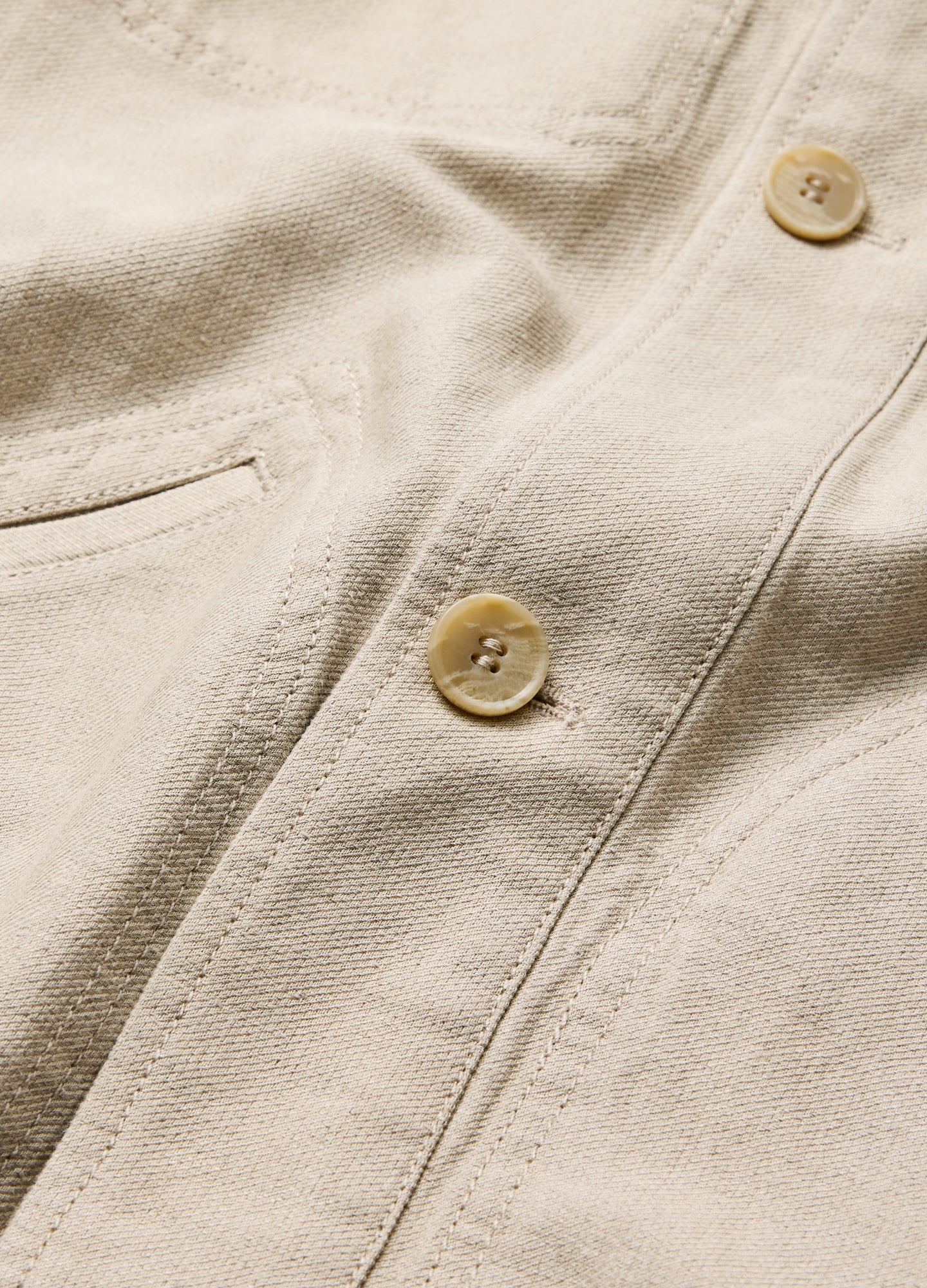 Linen Cotton Twill Shirt Jacket Natural