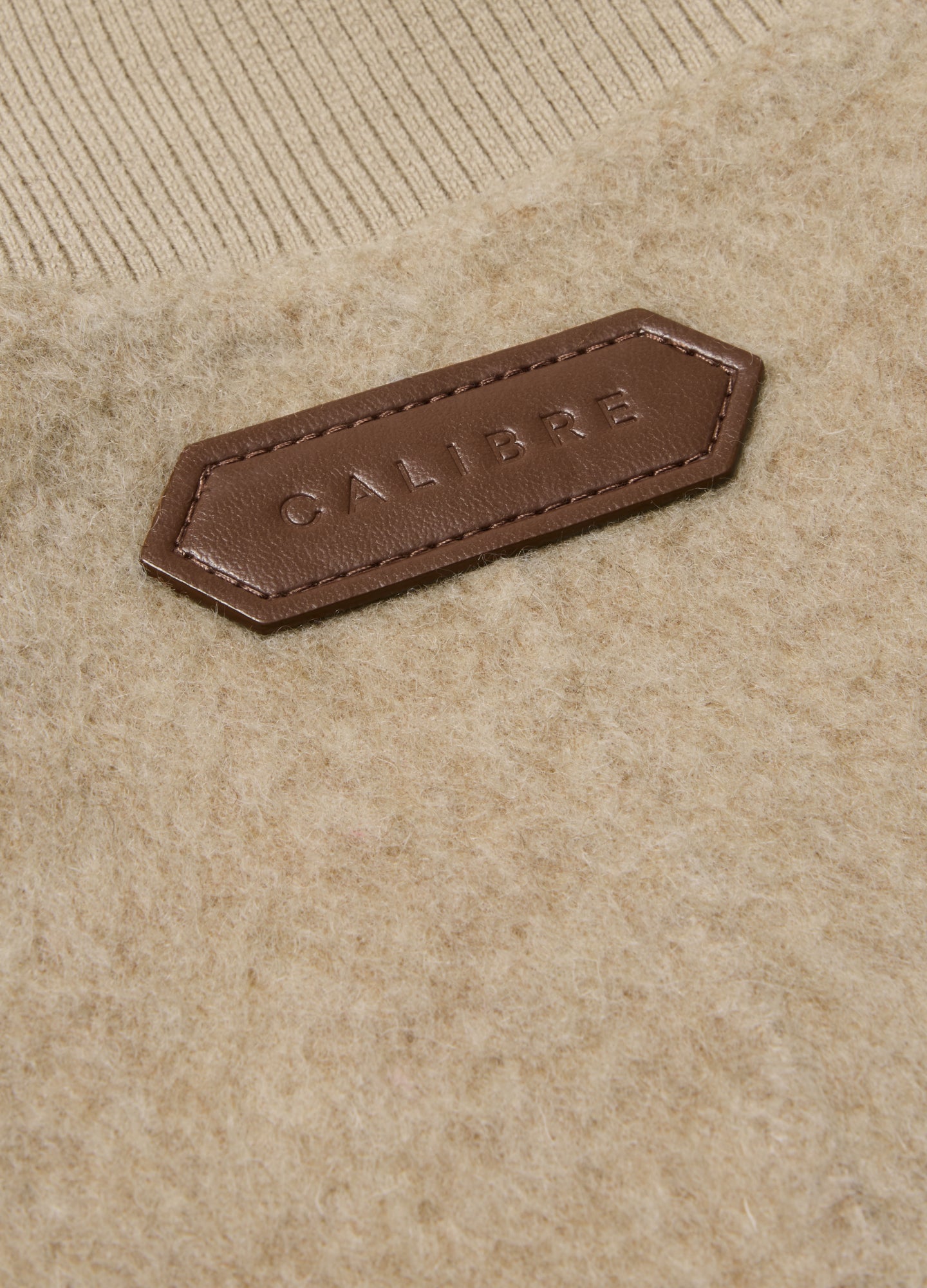 Sherpa Collar Wool Bomber Jacket Neutral