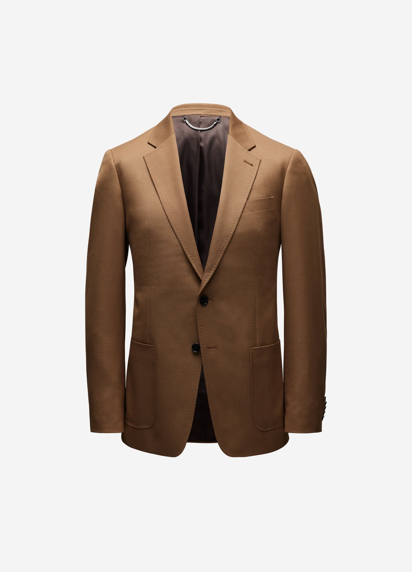 Wool Gabardine Blazer Dark Camel