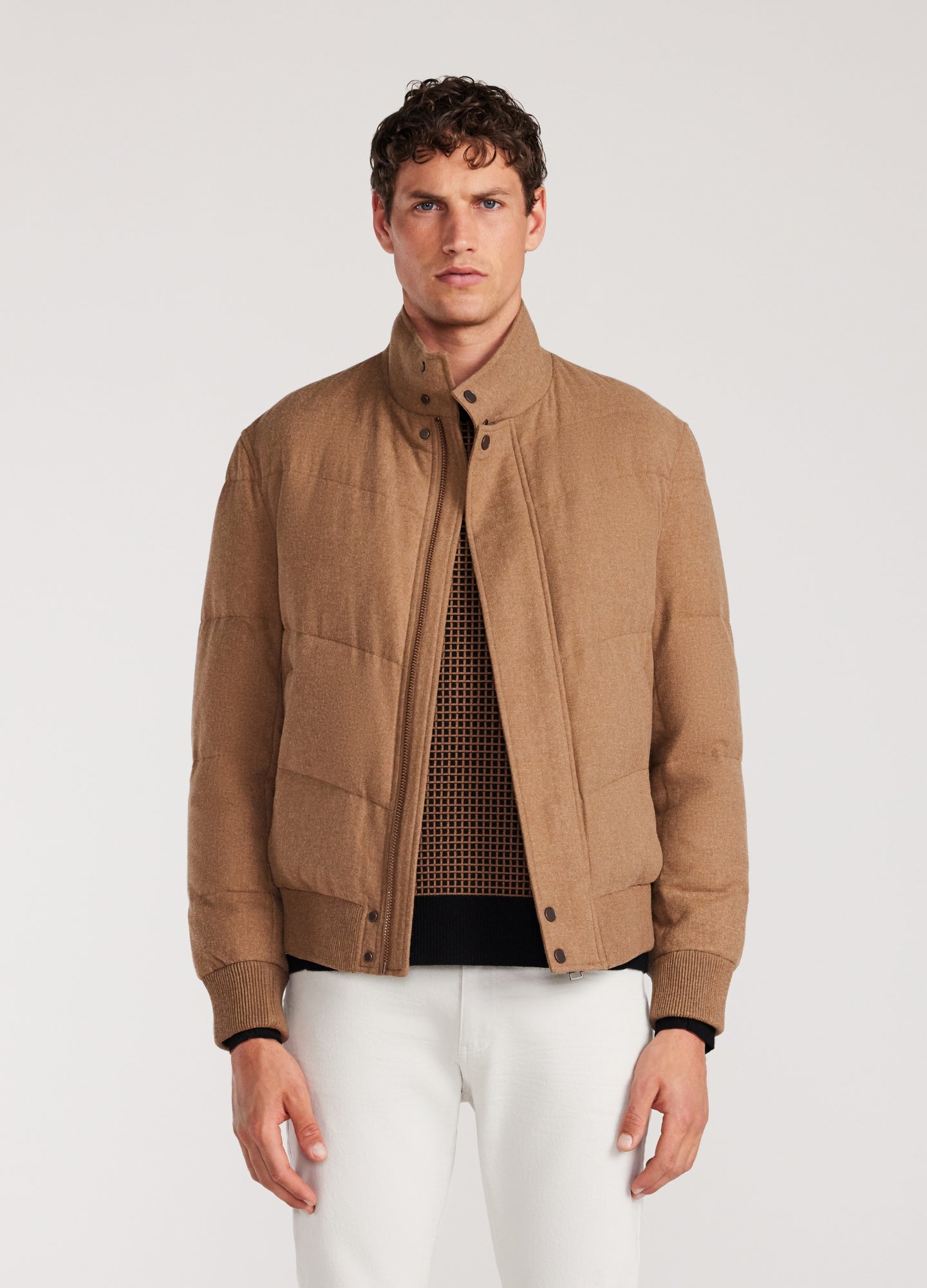 Melton Puffer Down Jacket Camel
