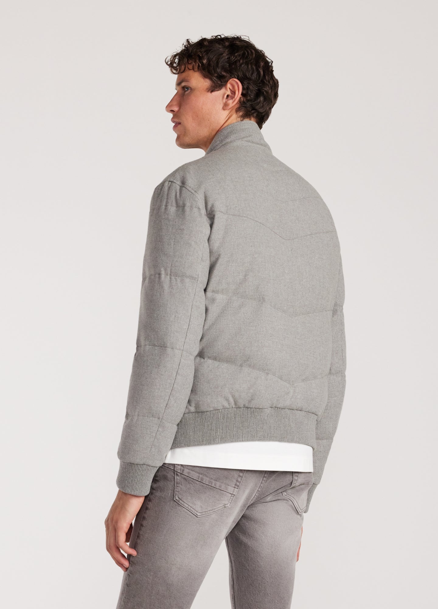 Melton Puffer Down Jacket Grey Marle