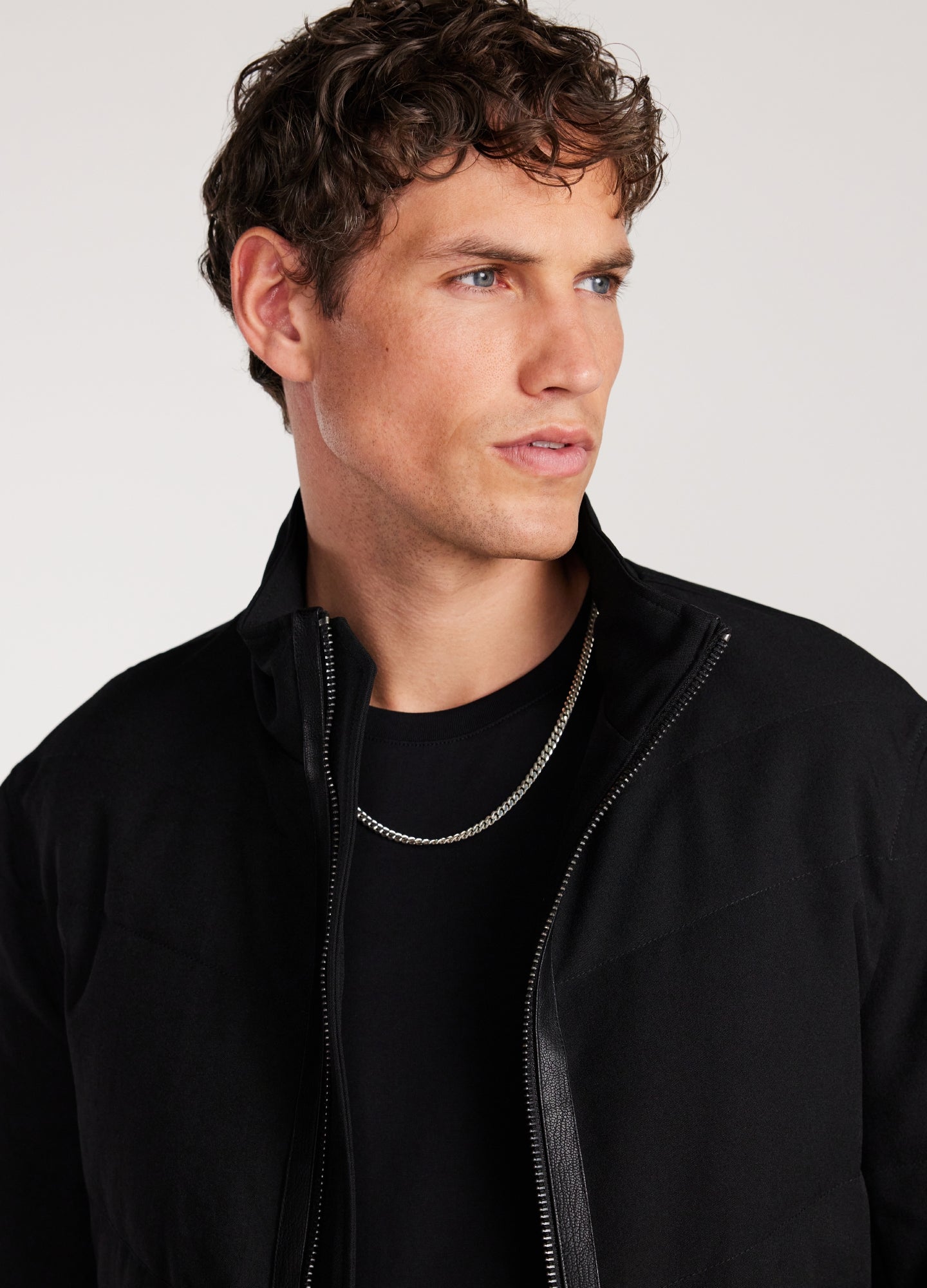 Contrast Trim Down Puffer Jacket Black