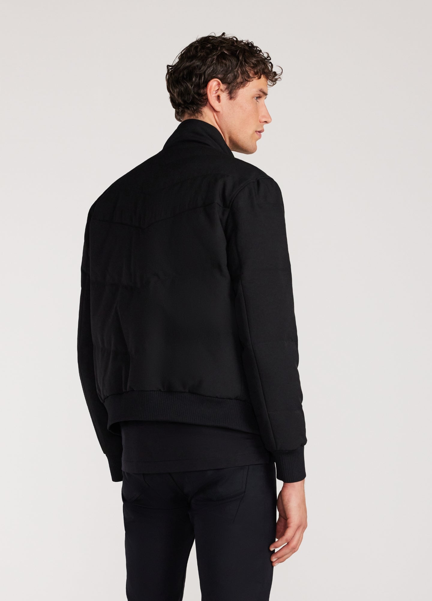 Contrast Trim Down Puffer Jacket Black
