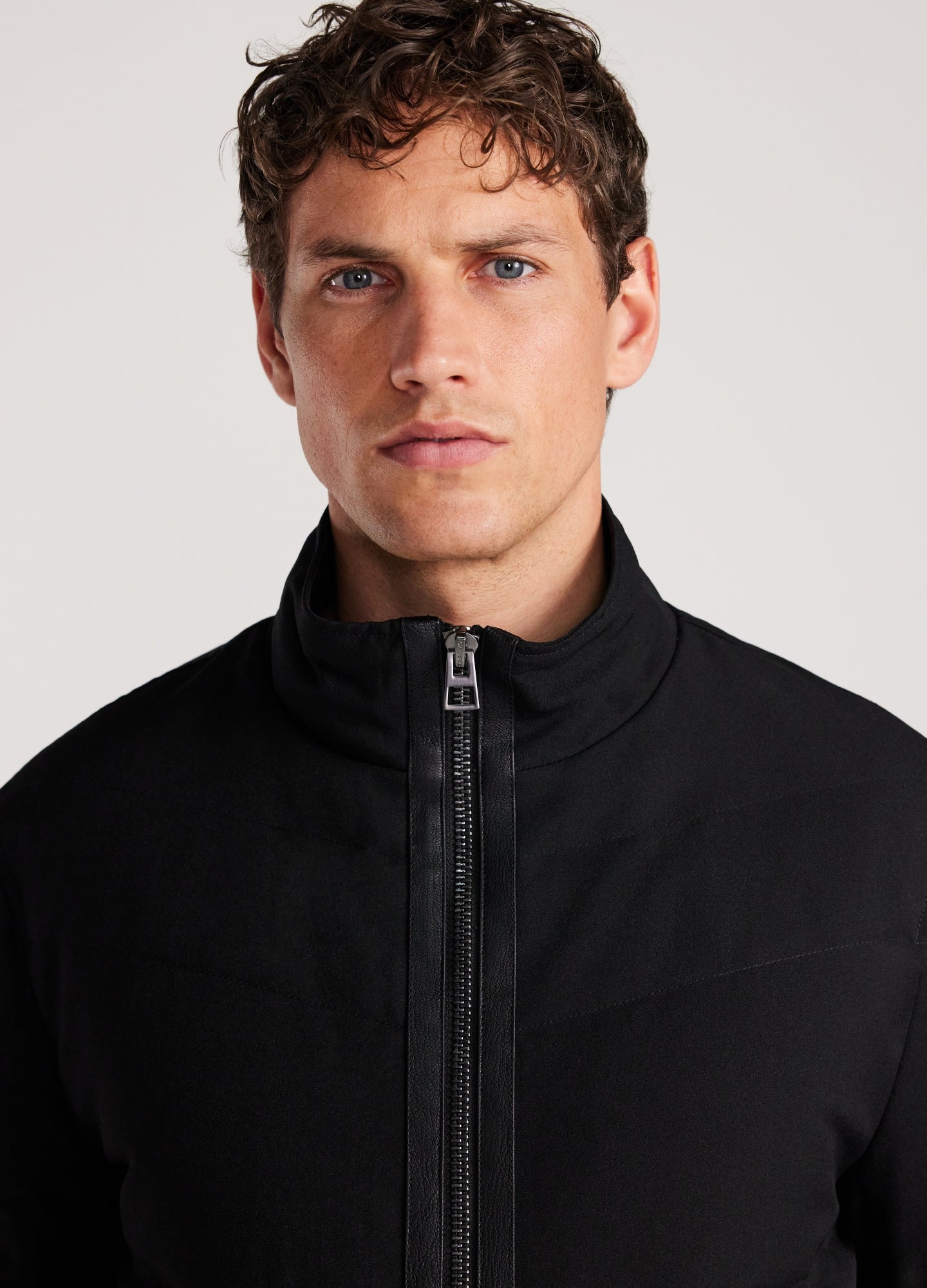 Contrast Trim Down Puffer Jacket Black