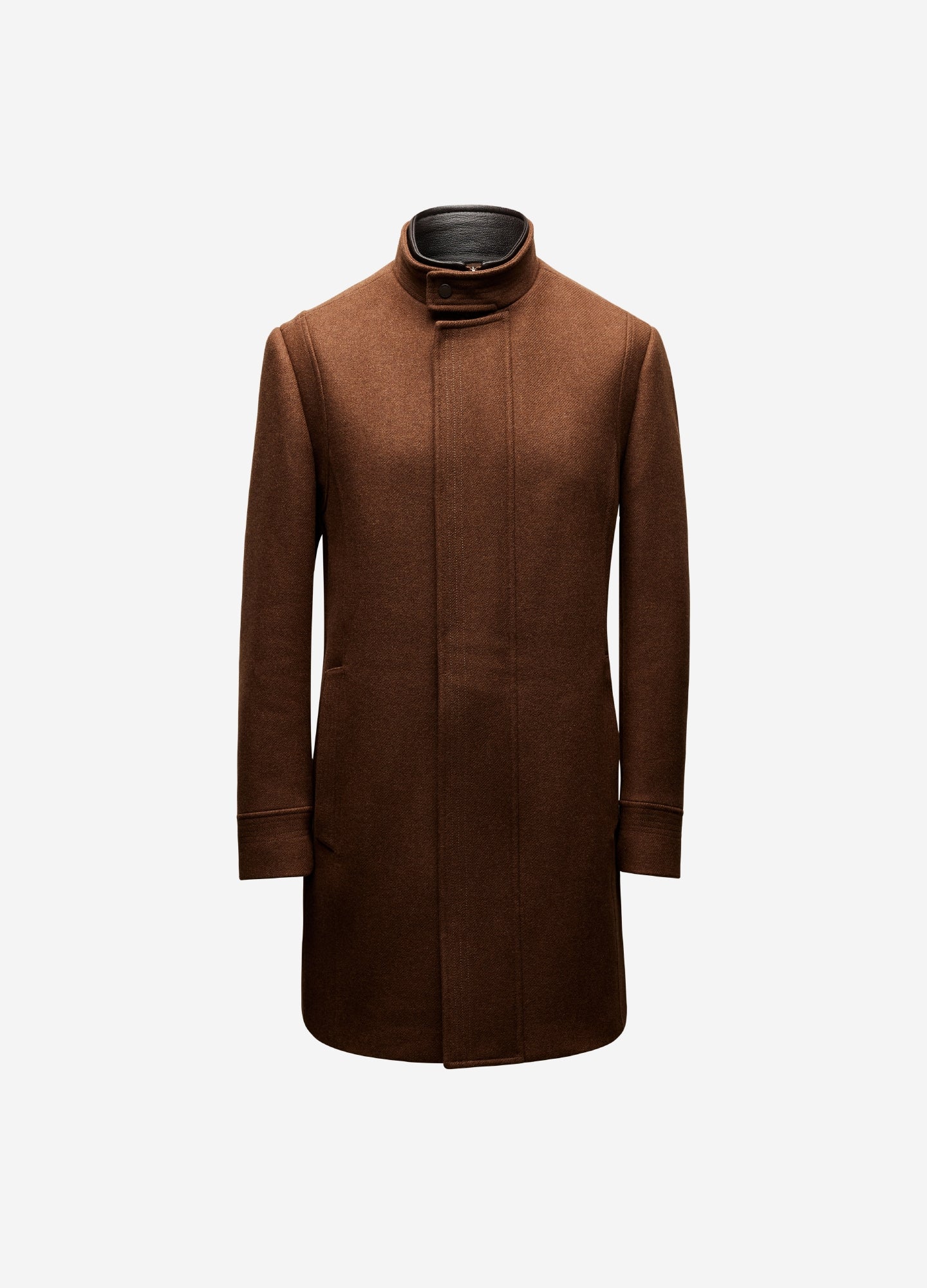 Double Collar Melton Coat Chestnut
