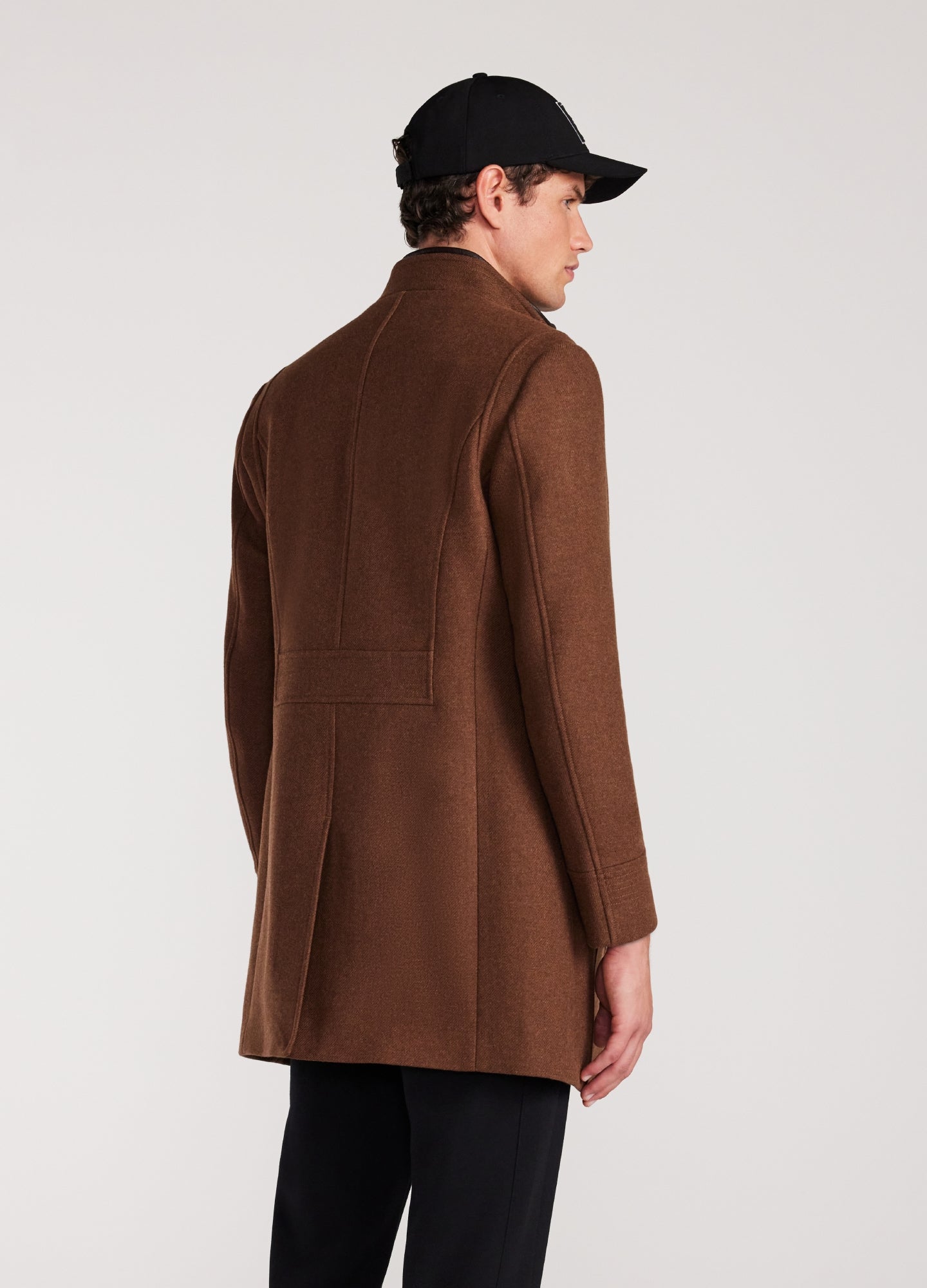 Double Collar Melton Coat Chestnut