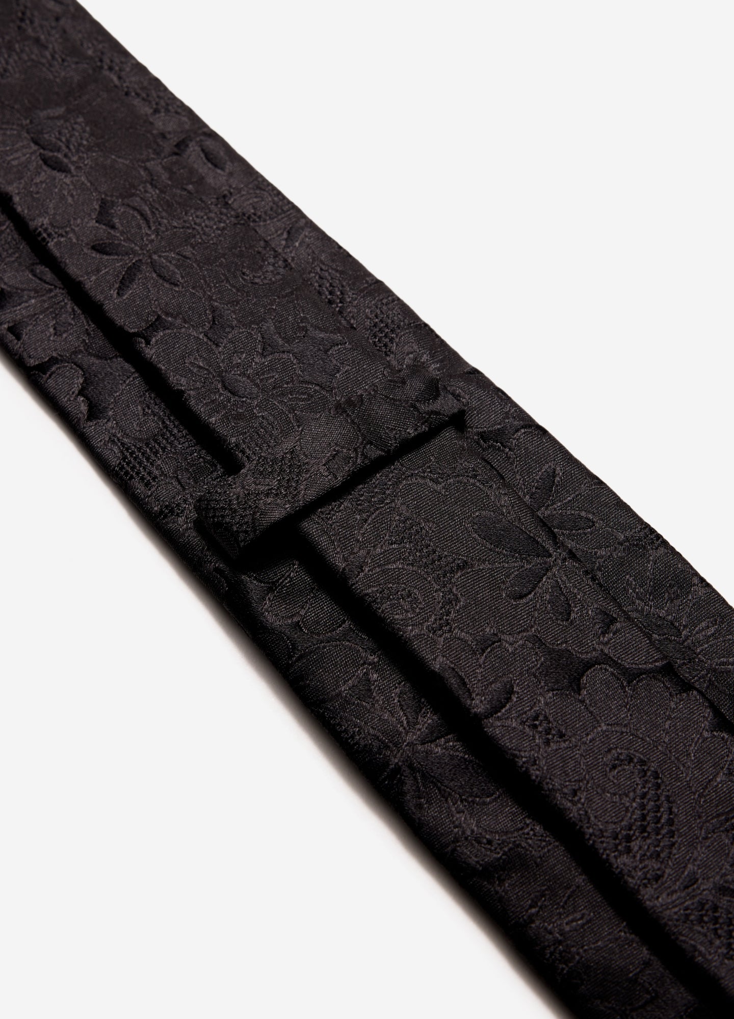 Noir Botanique Jacquard Tie Black