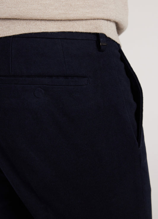 Stretch Cotton Moleskin Pants Navy