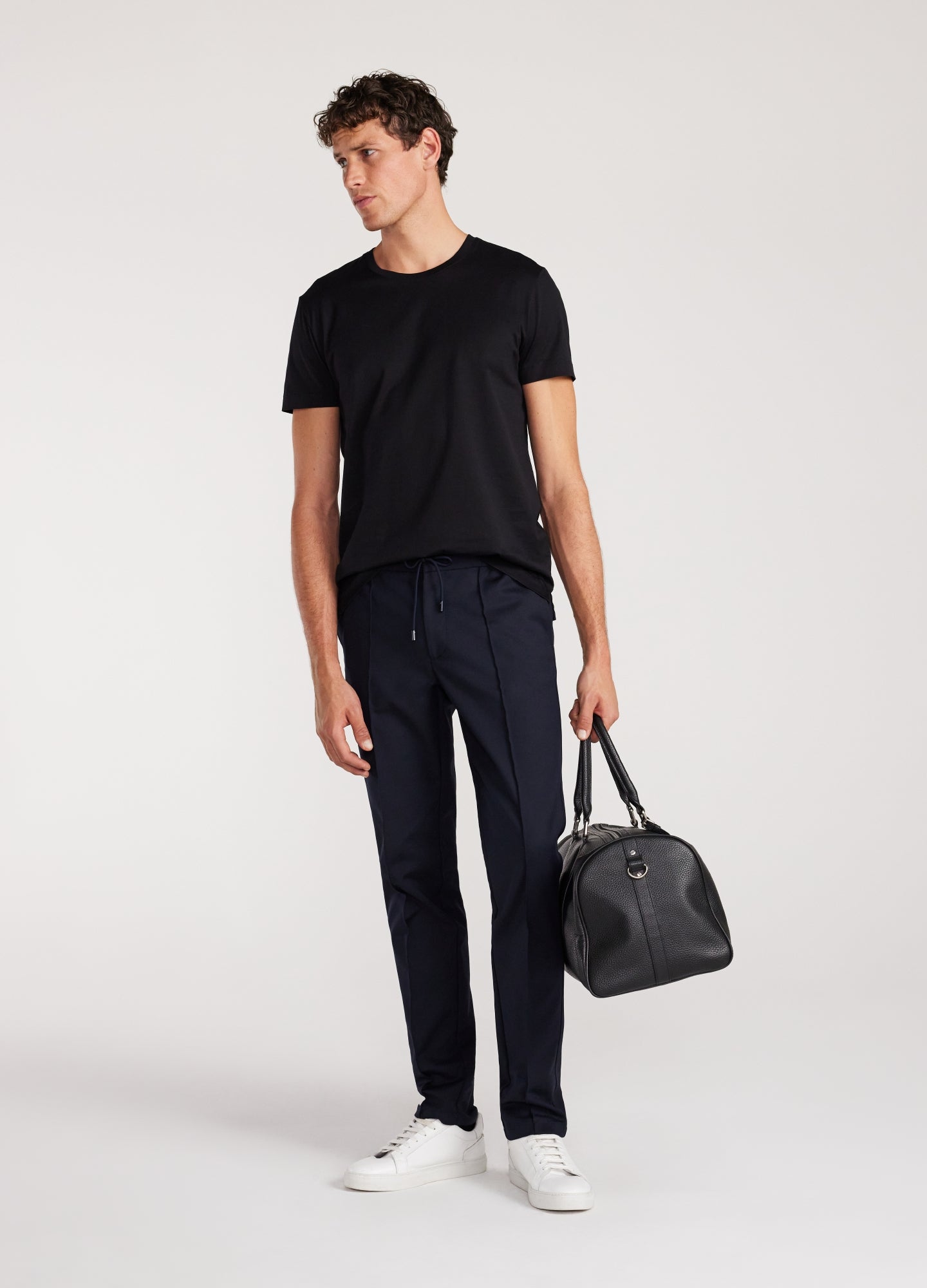 Tech Cotton Drawstring Pants Navy
