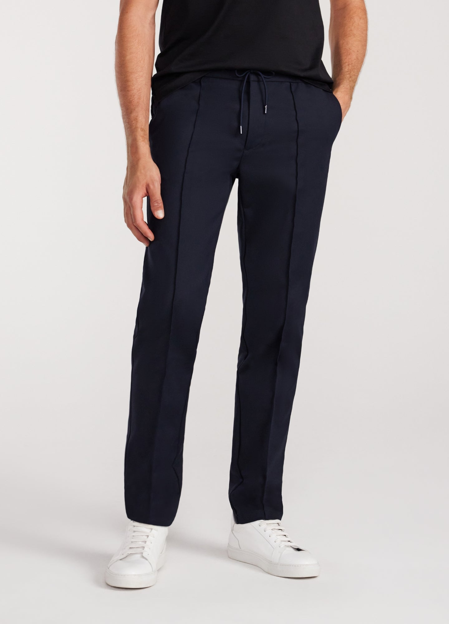 Tech Cotton Drawstring Pants Navy
