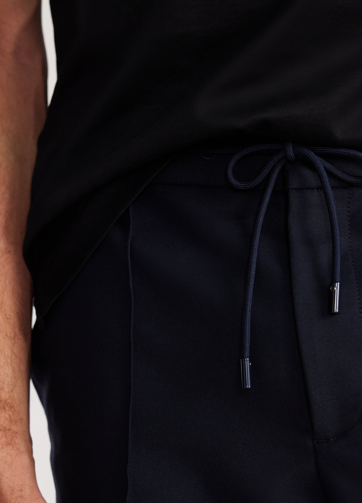 Tech Cotton Drawstring Pants Navy