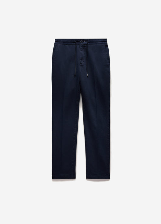 Dobby Denim Drawstring Pants Navy