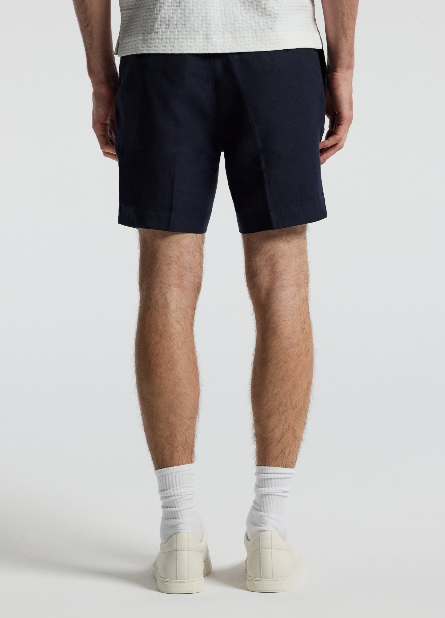 Linen Blend Shorts Navy