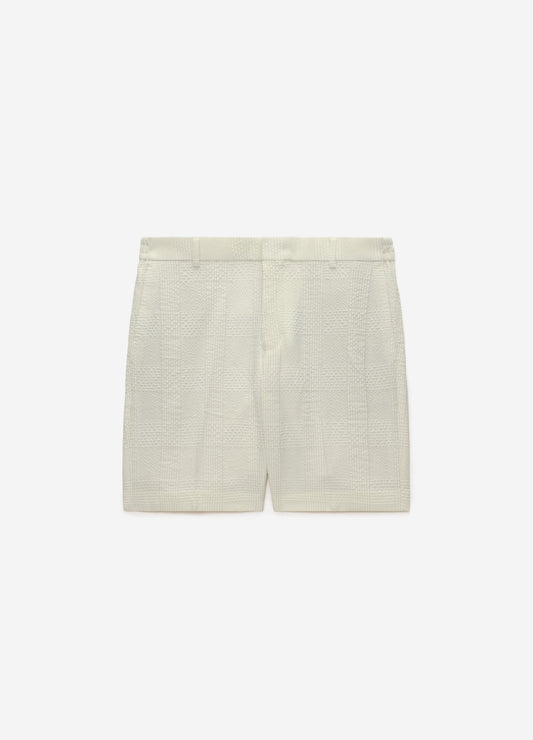 Seersucker Check Shorts Stone