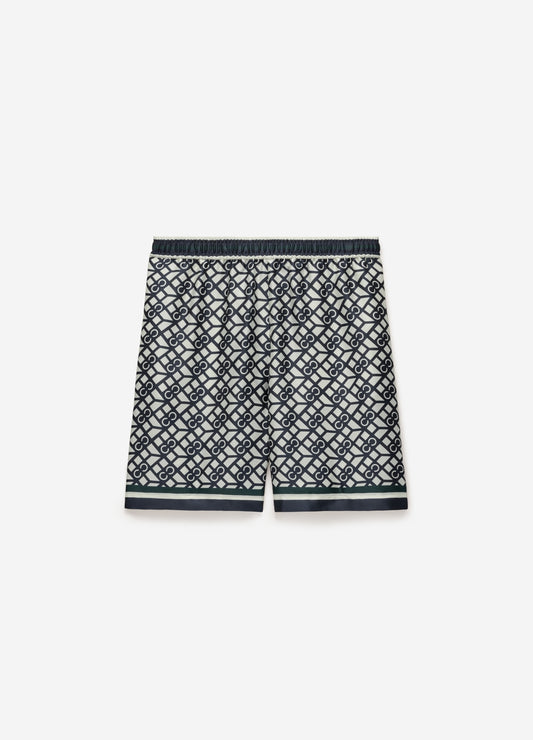 Monogram Scarf Print Shorts Navy
