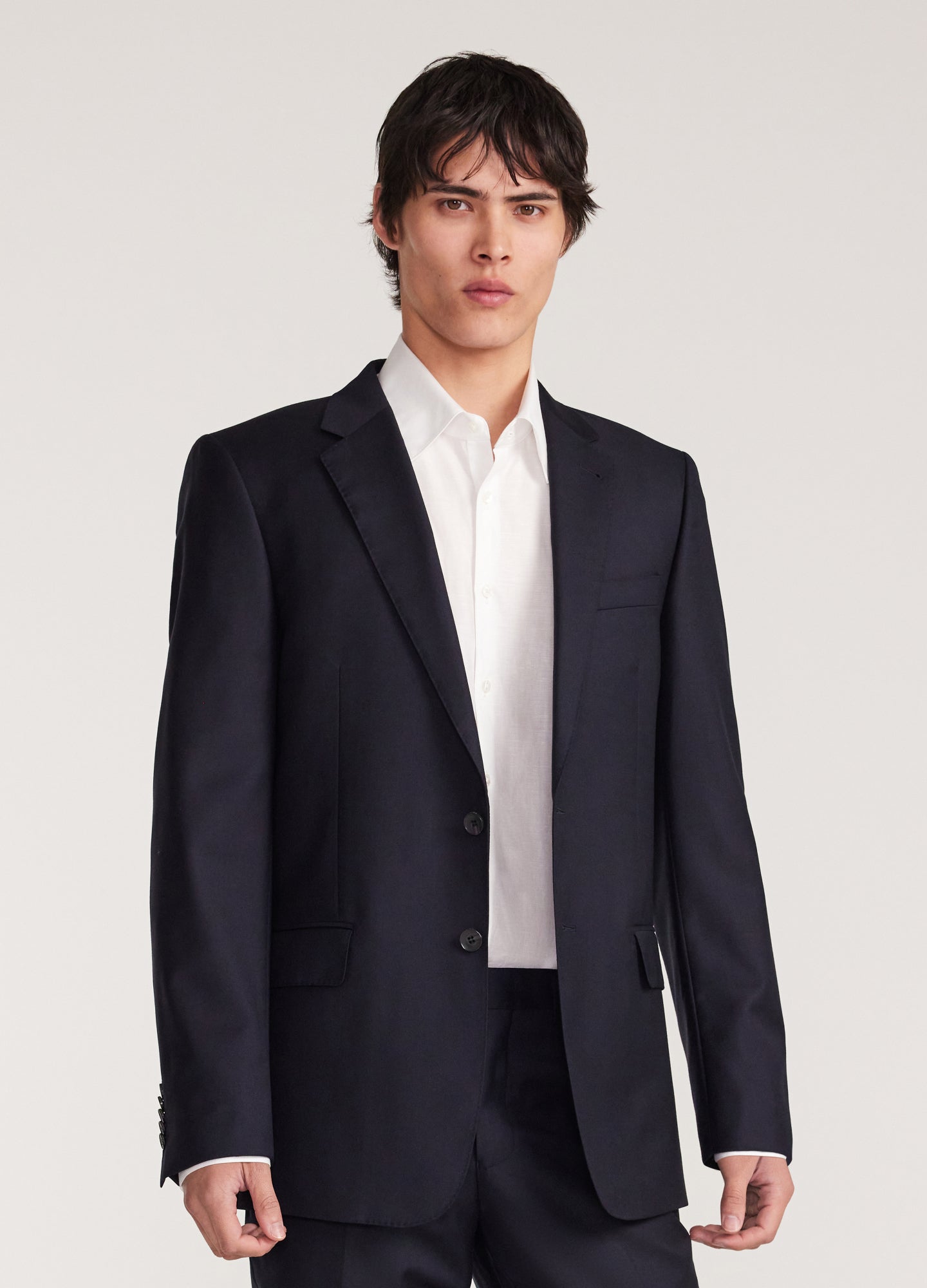 Wool Twill Suit Jacket Navy Dark