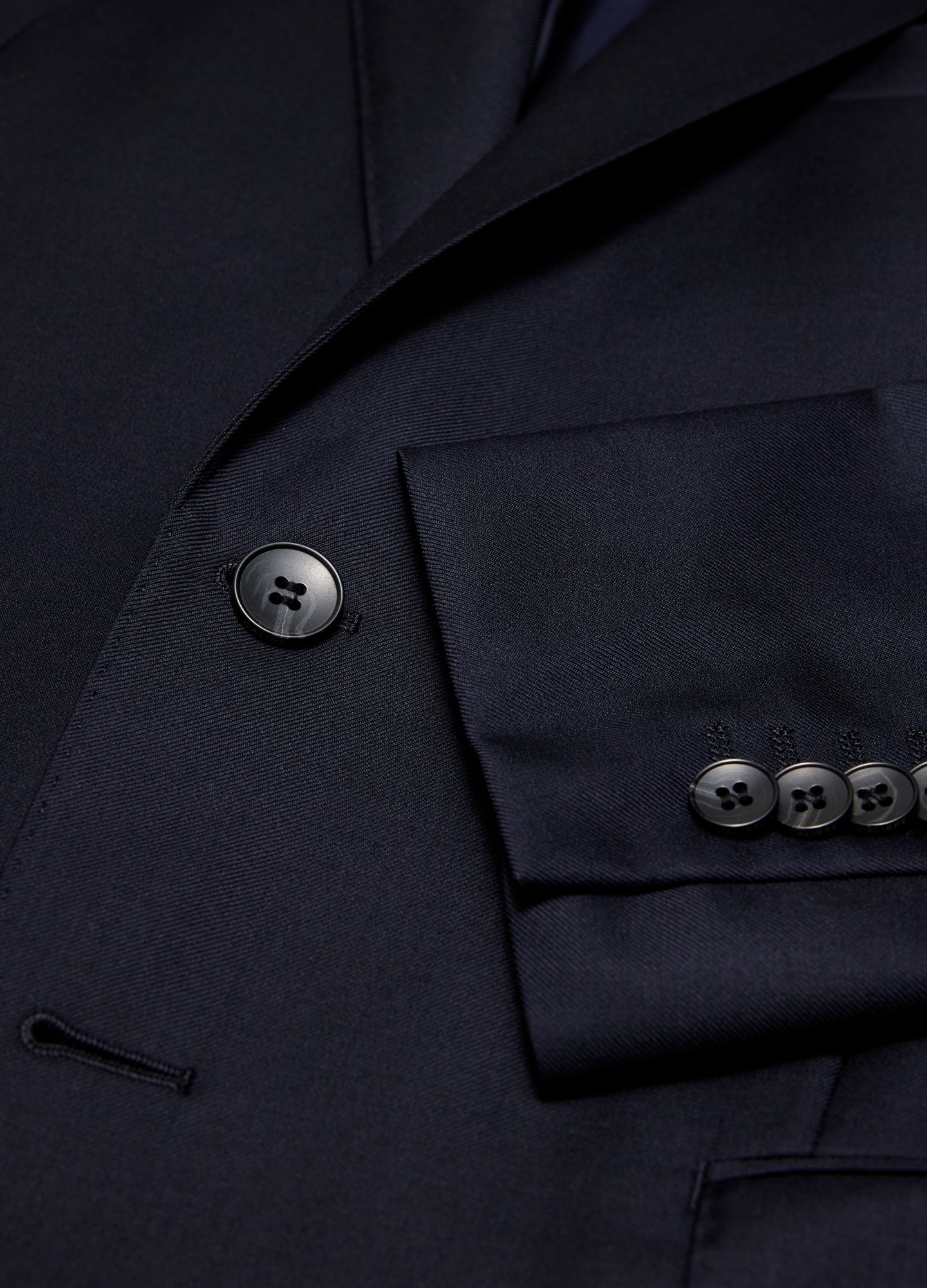 Wool Twill Suit Jacket Navy Dark