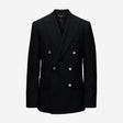Wool Double-Breasted Blazer Black