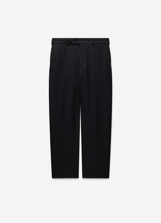 Straight Leg Wool Pants Black