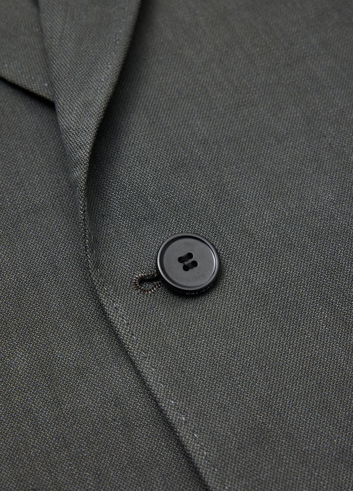 Stretch Linen Blend Suit Jacket Moss