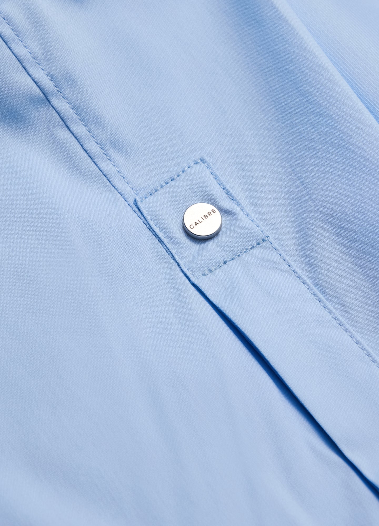 Stretch Cotton Poplin Shirt Light Blue
