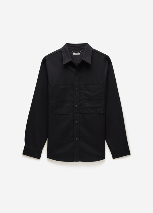 Patched Pocket Overshirt Black