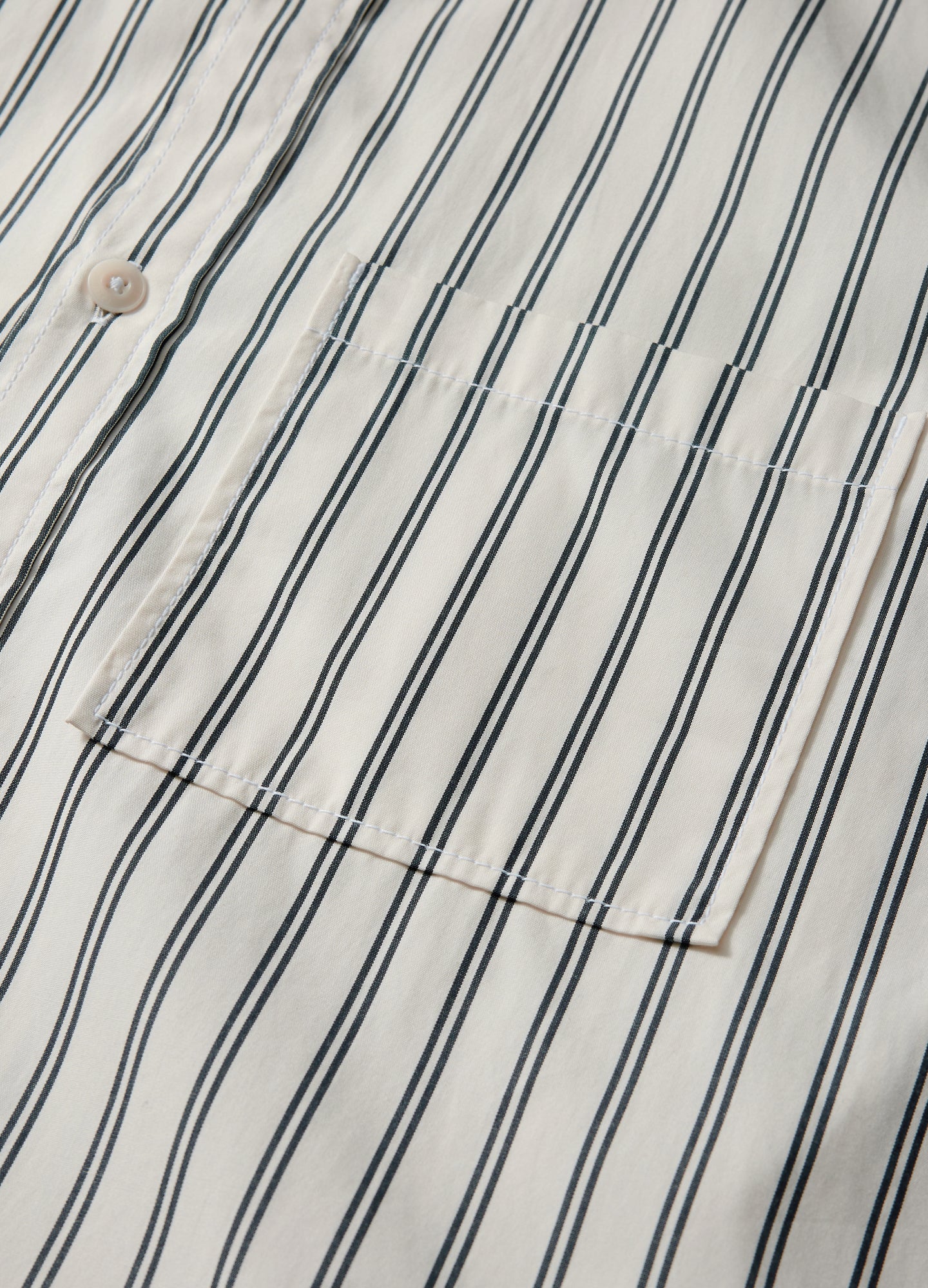 Relaxed Cotton Striped Shirt Black Stripe