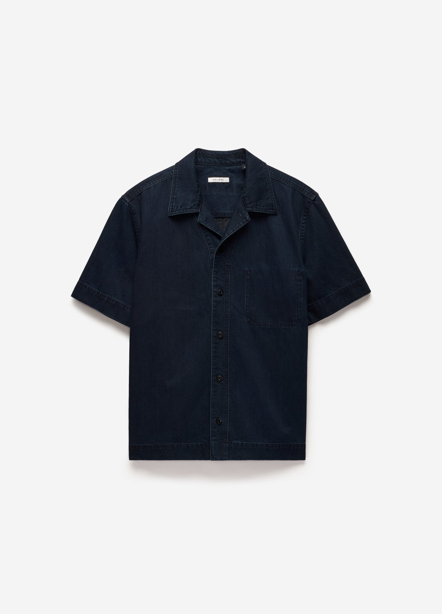 Denim Short Sleeved Overshirt Blue Black
