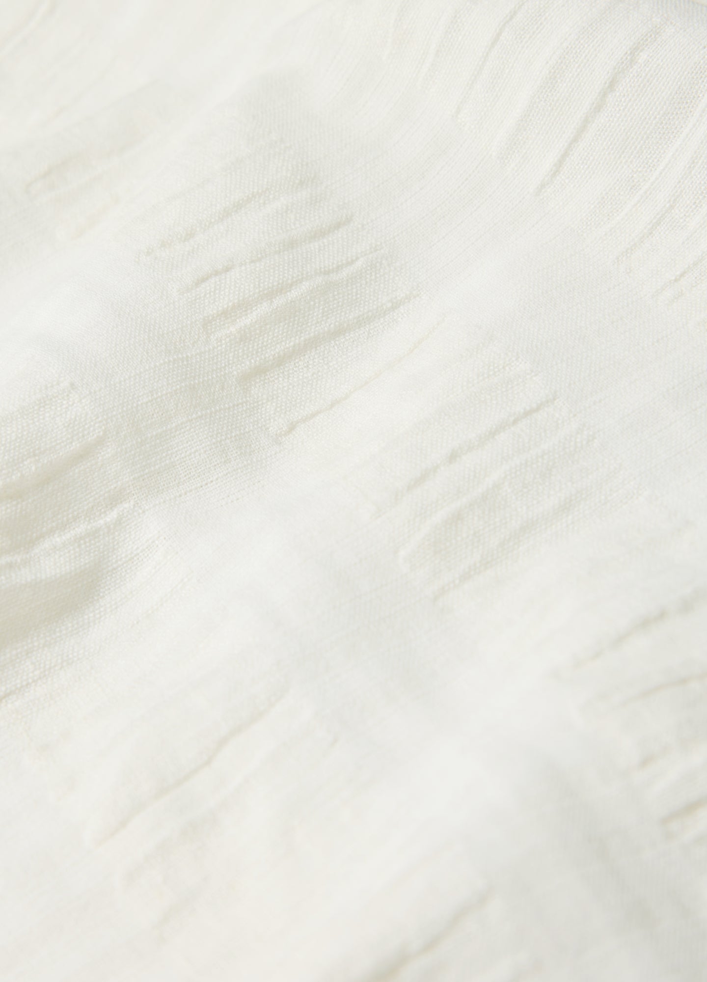 Textured Cotton Linen Short Sleeve Shirt Ivory