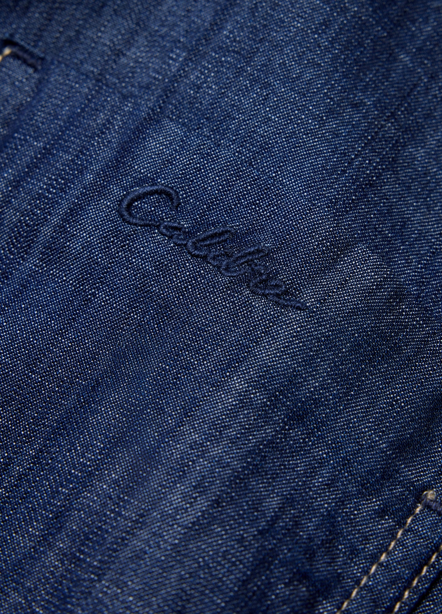 Fluid Denim Short Sleeved Shirt Blue