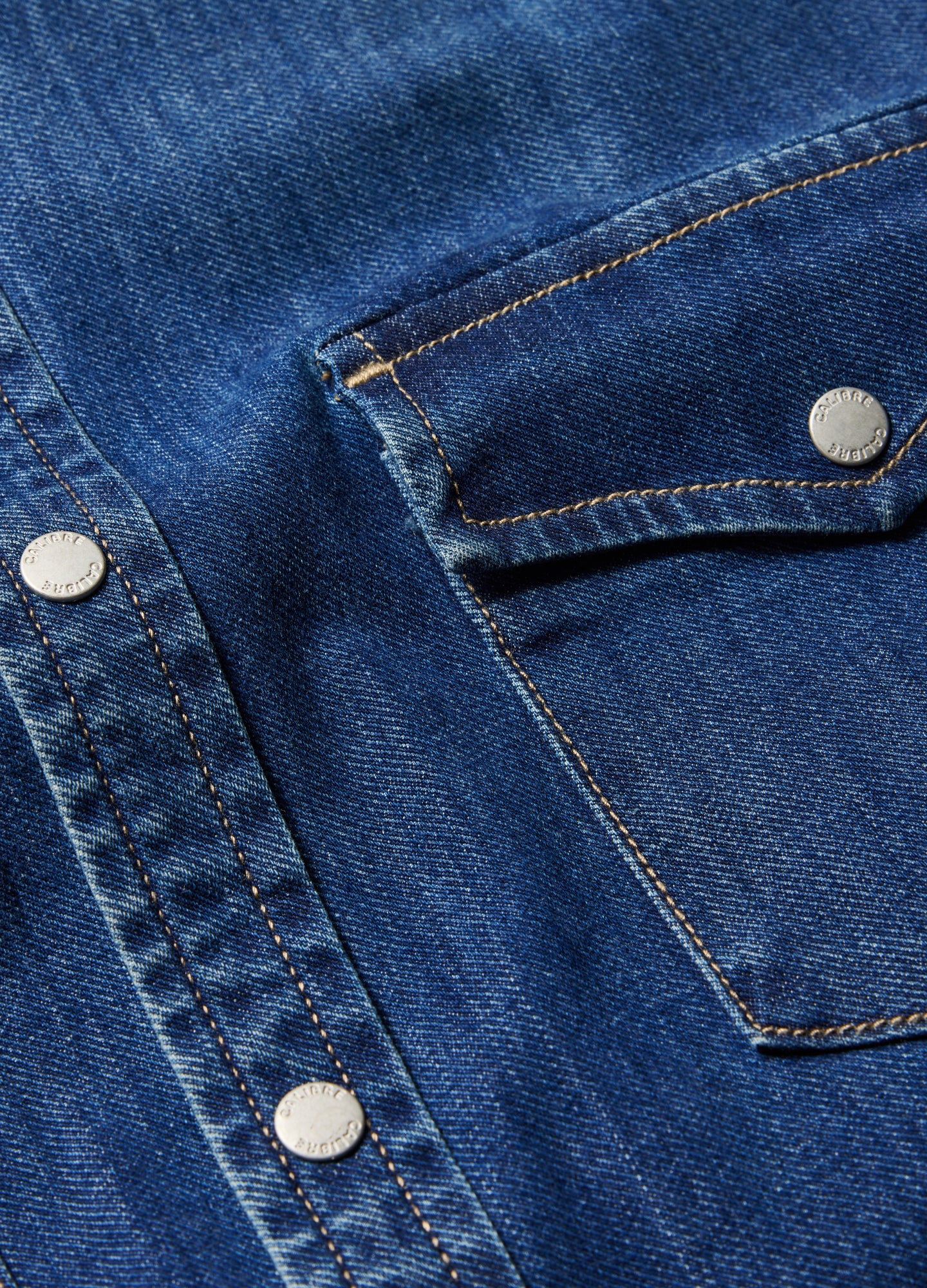 Tailored Denim Western Shirt Mid Blue