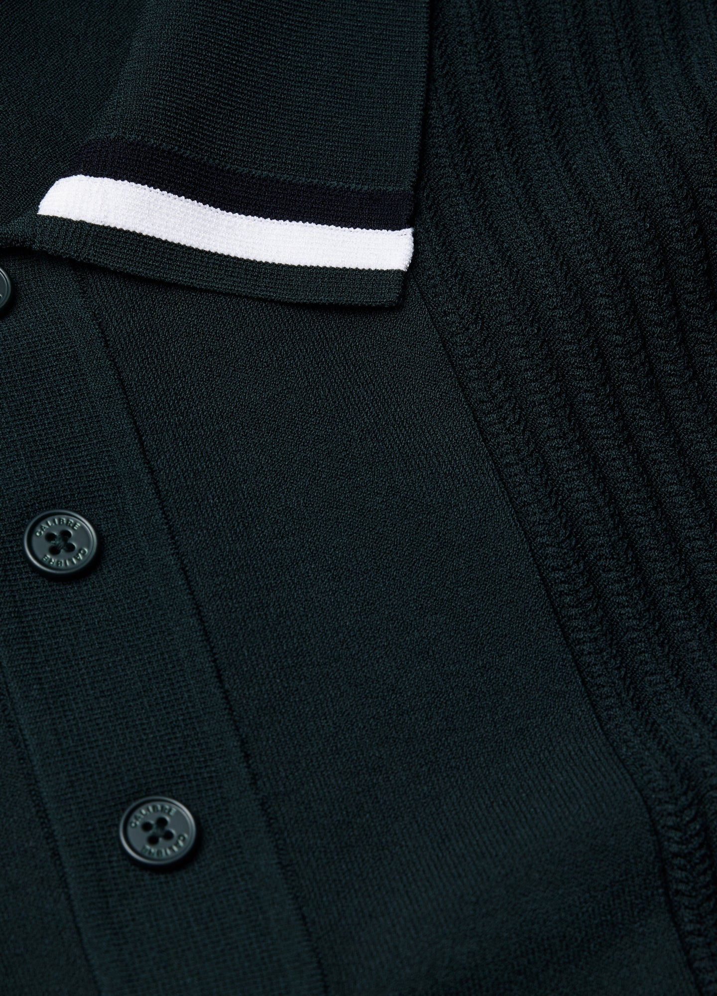Tech Stripe Collar Polo Bottle Green