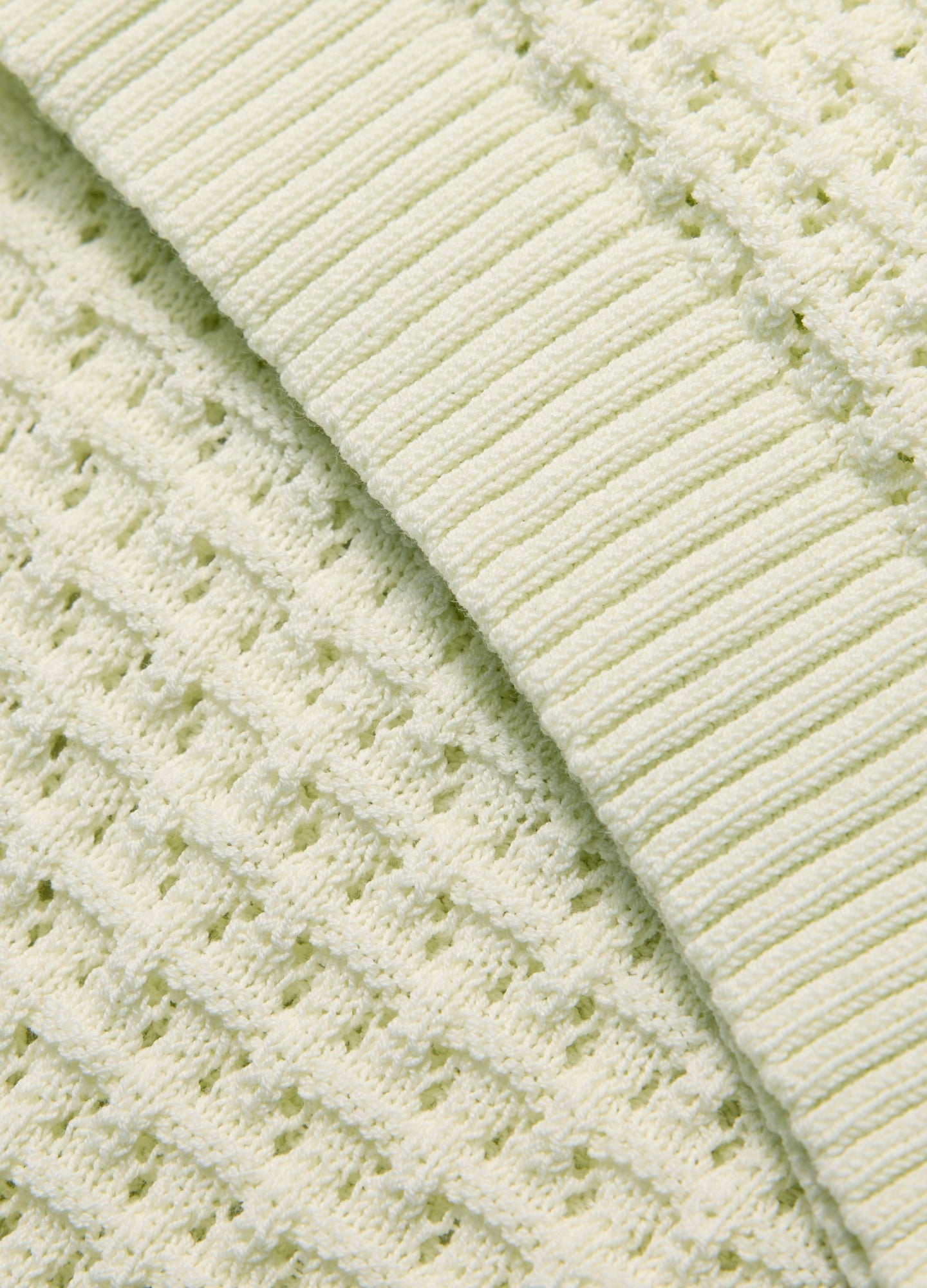 Textured Open Knit Polo Citron