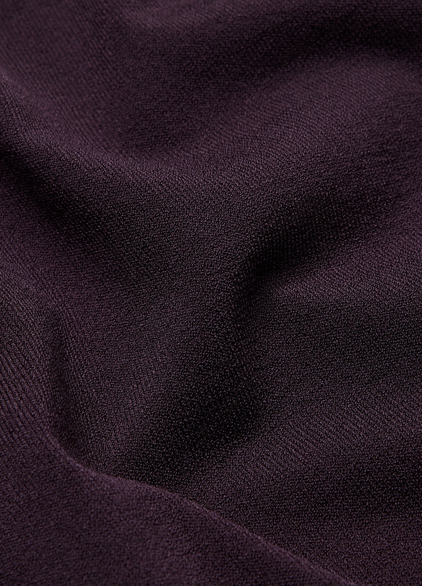 Stripe Open Neck Knit Polo Plum