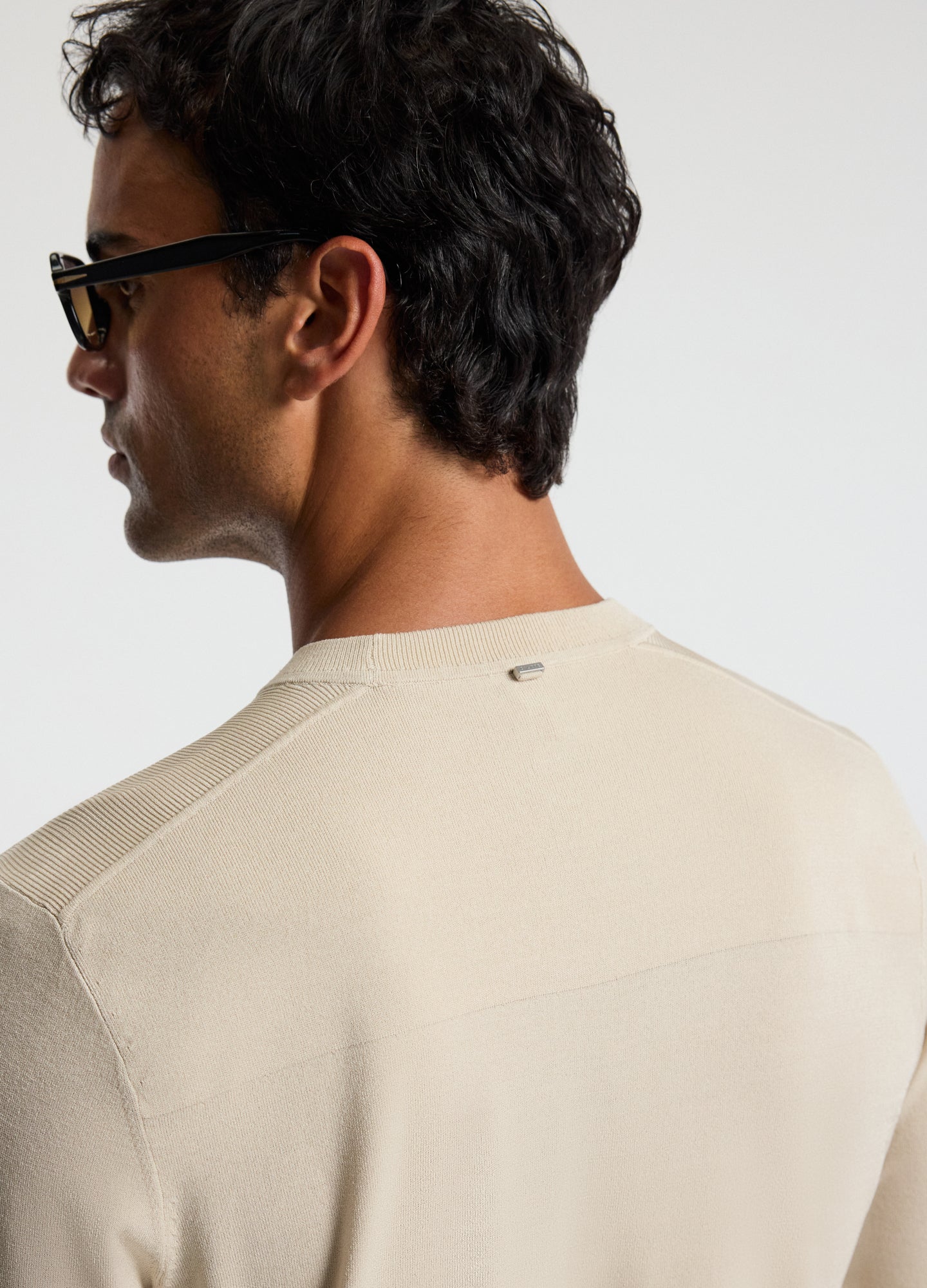 Technical Knit Crew Neck Sweater Oatmeal