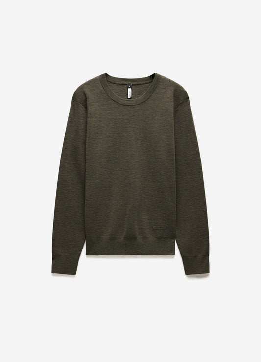 Merino Wool Crew Neck Sweater Khaki