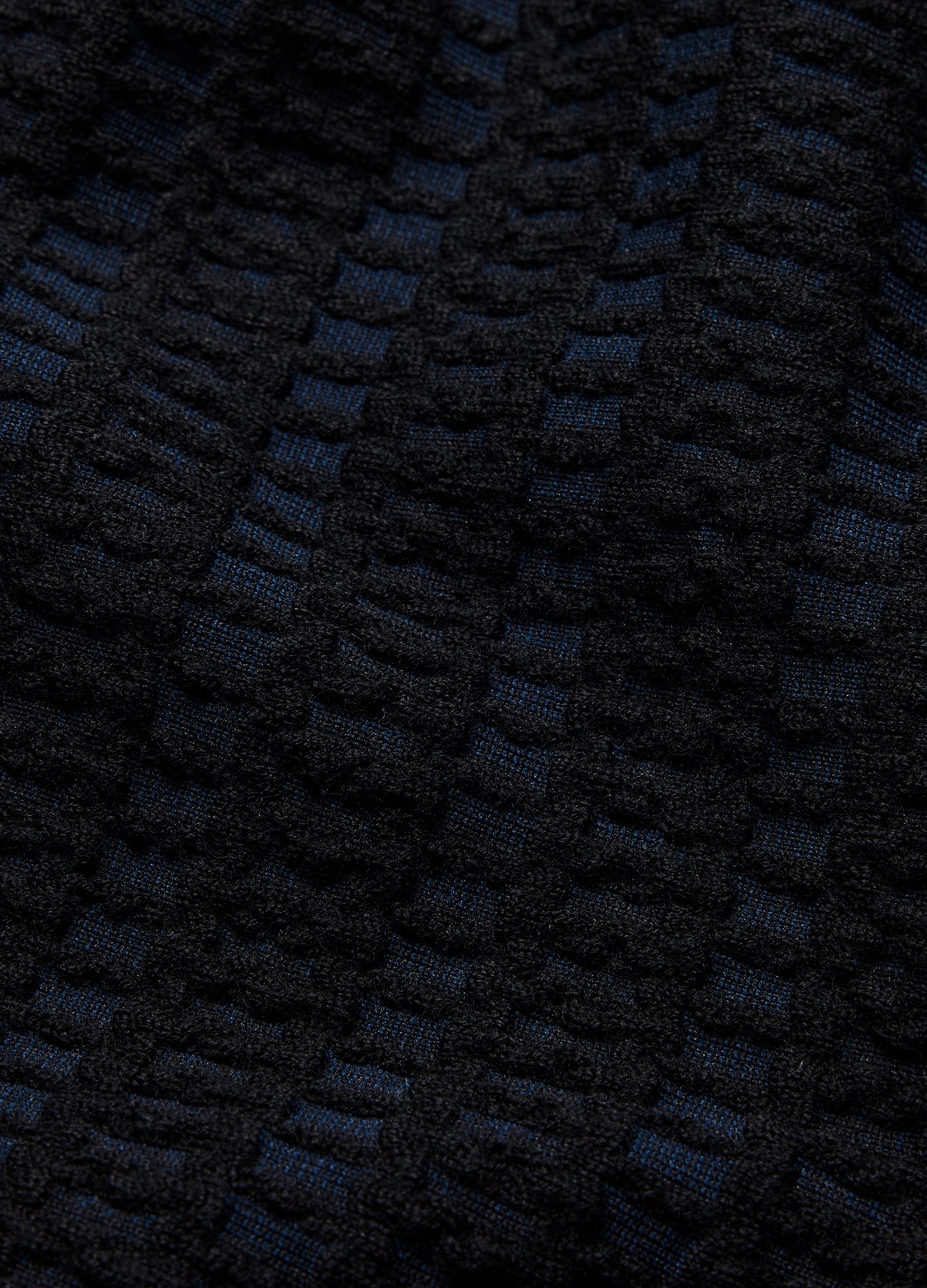 Geometric Jacquard Crew Neck Sweater Navy