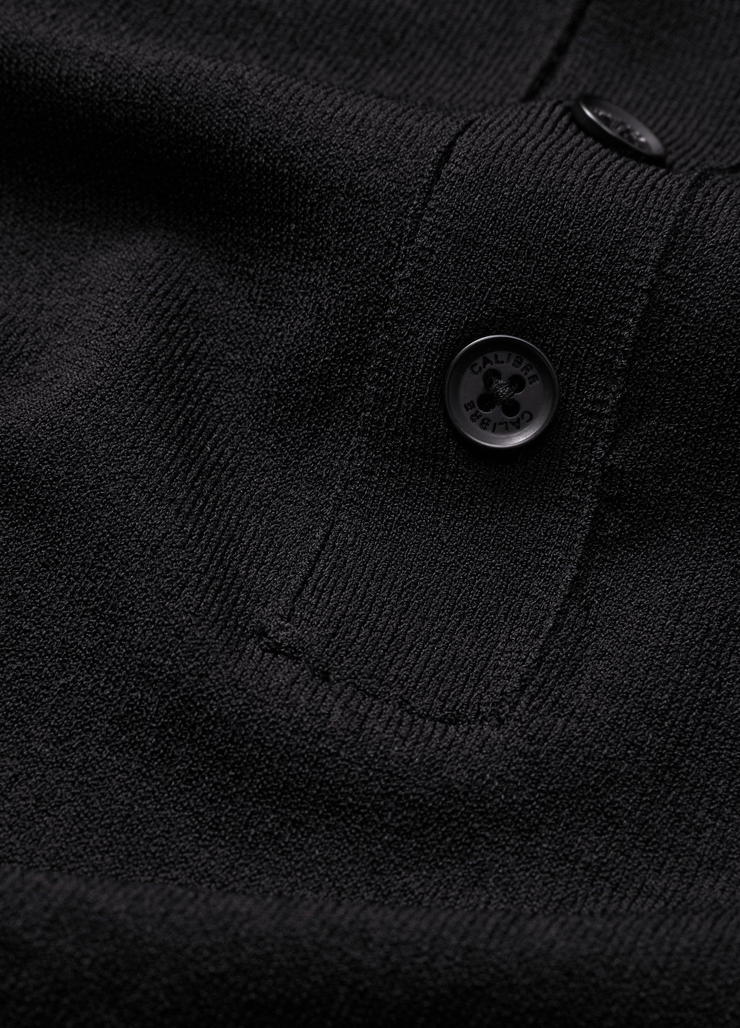 Technical Knit Henley T-Shirt Black