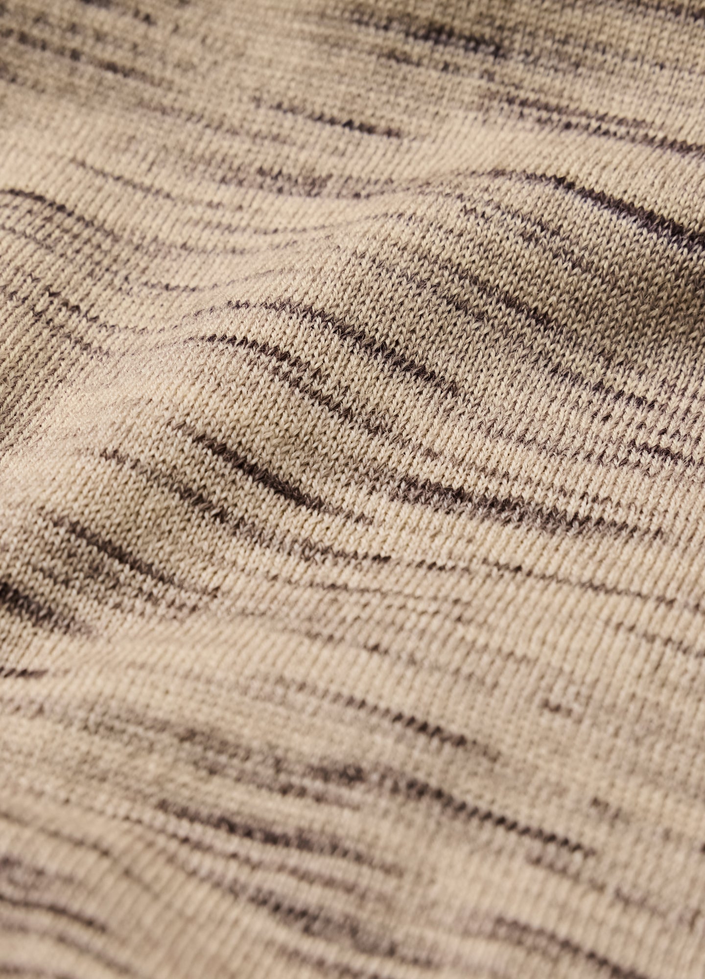 Melange Merino Wool Long Sleeve Polo Flint