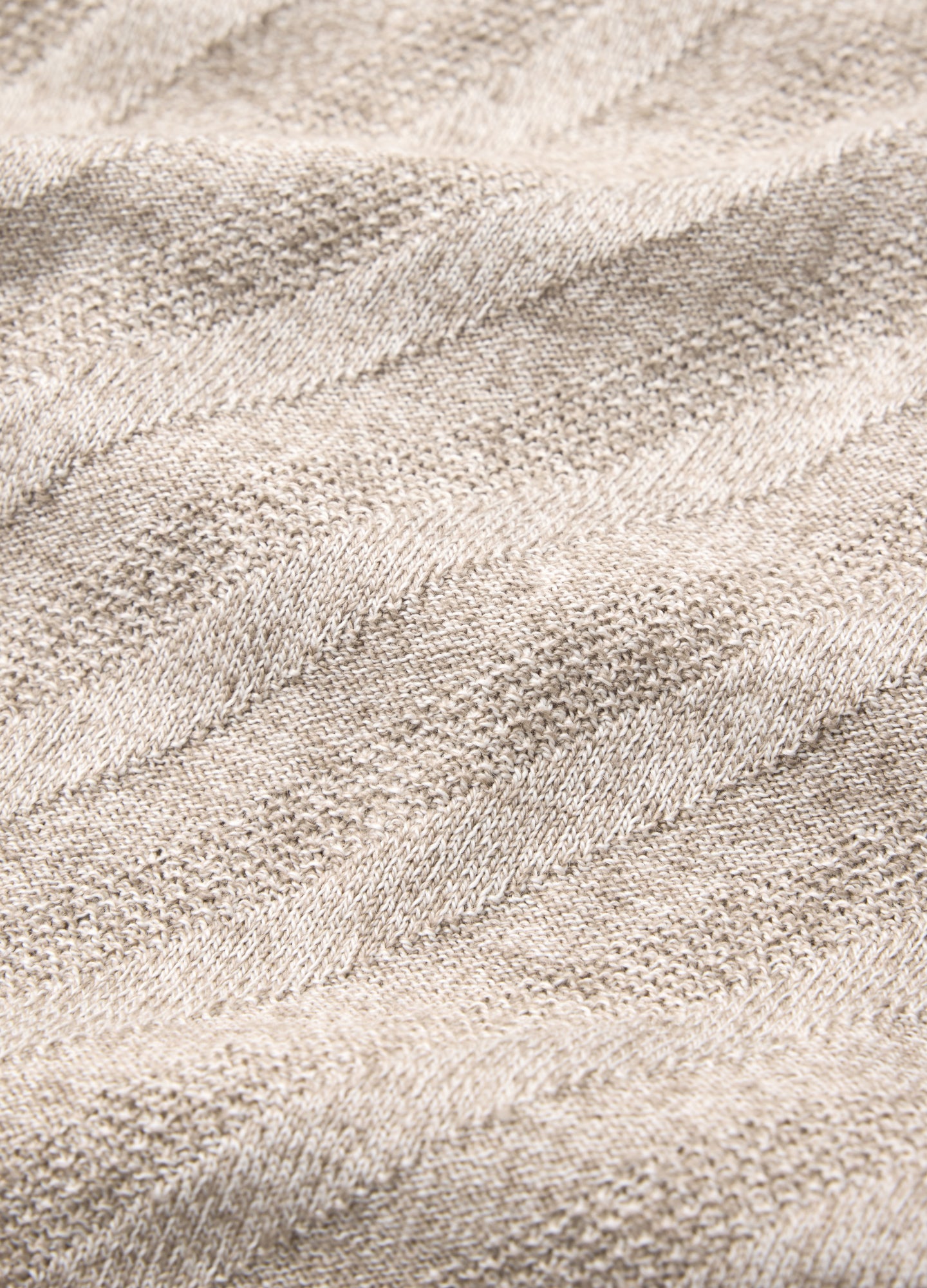 Linen Blend Open Neck Polo Sand
